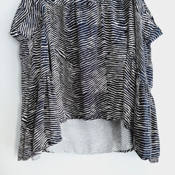 JOE FRESH | Peplum Spaghetti Strap Tank Top B&W Abstract Animal Pattern Sz 1X - Picture 11 of 13